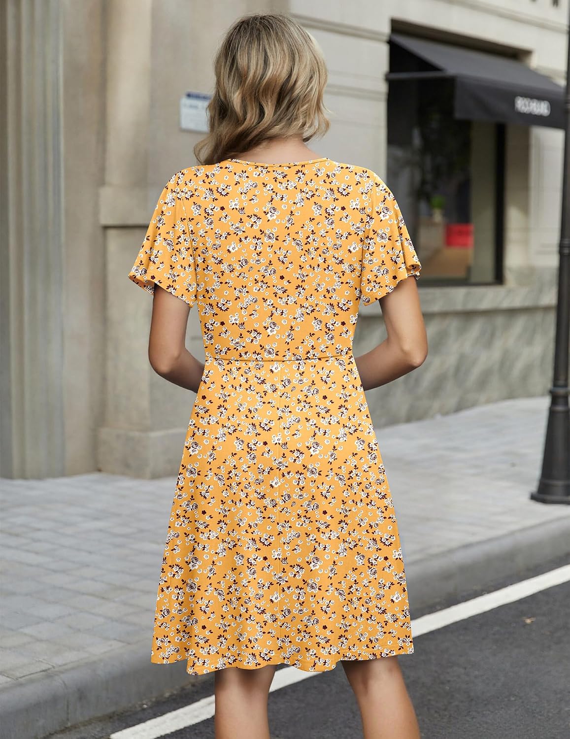 Zeagoo Womens Summer Dresses Wrap V Neck Dress Floral A-Line Ruffle Sleeve Casual Sundress with Pockets 2026