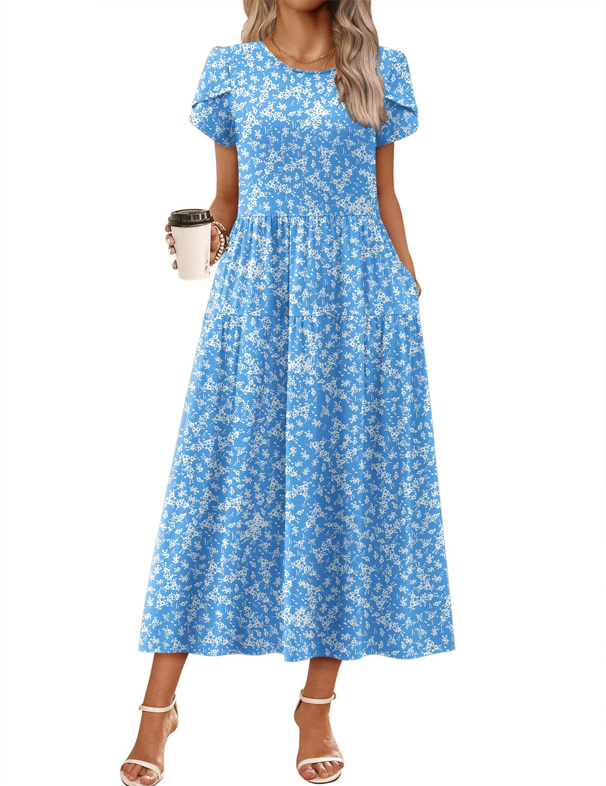 Zeagoo Summer Dresses for Women 2026 Maxi Bohemian Short Sleeve Long Dress
