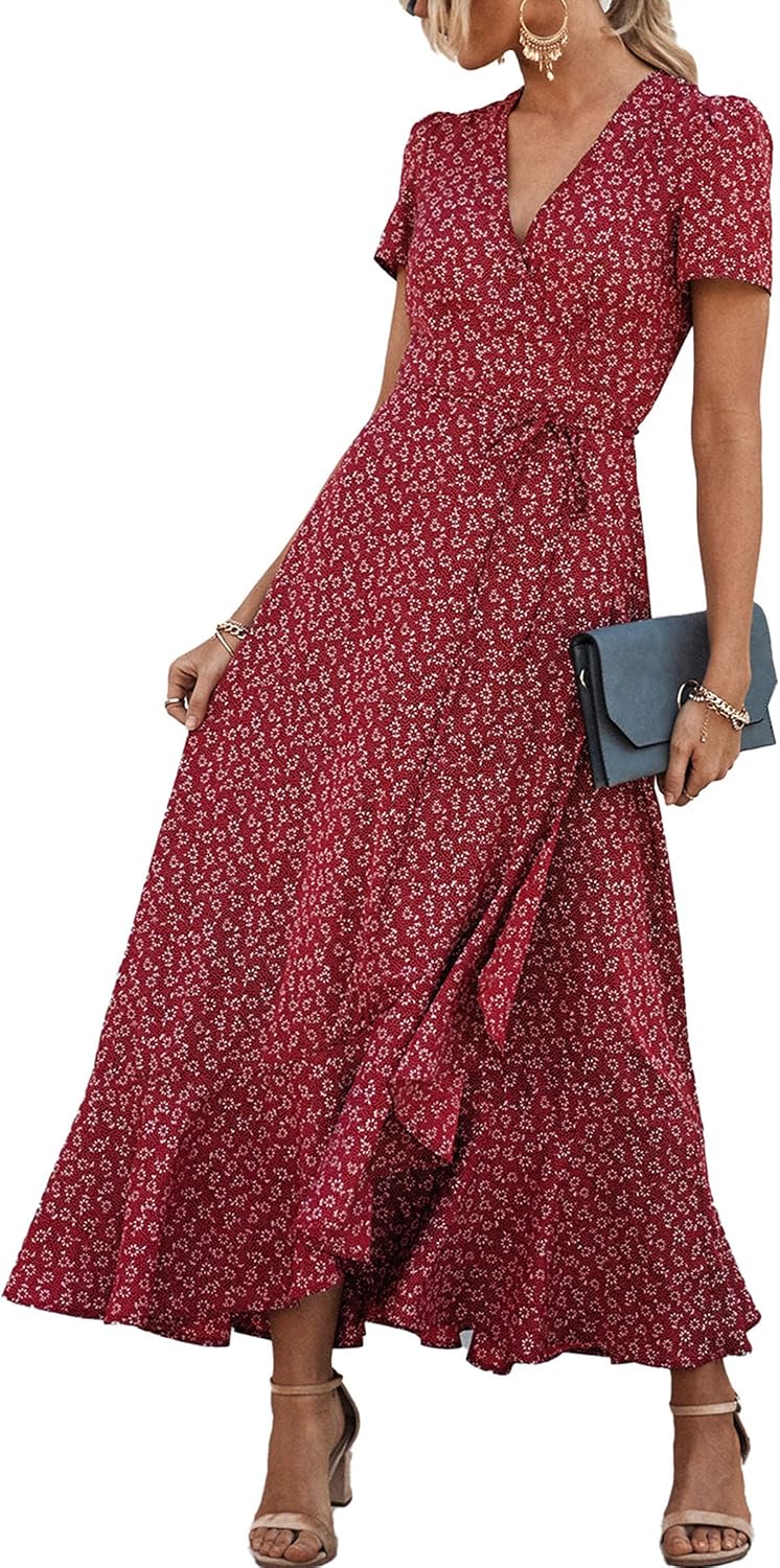 PRETTYGARDEN Women's Boho Floral Summer Maxi Dresses