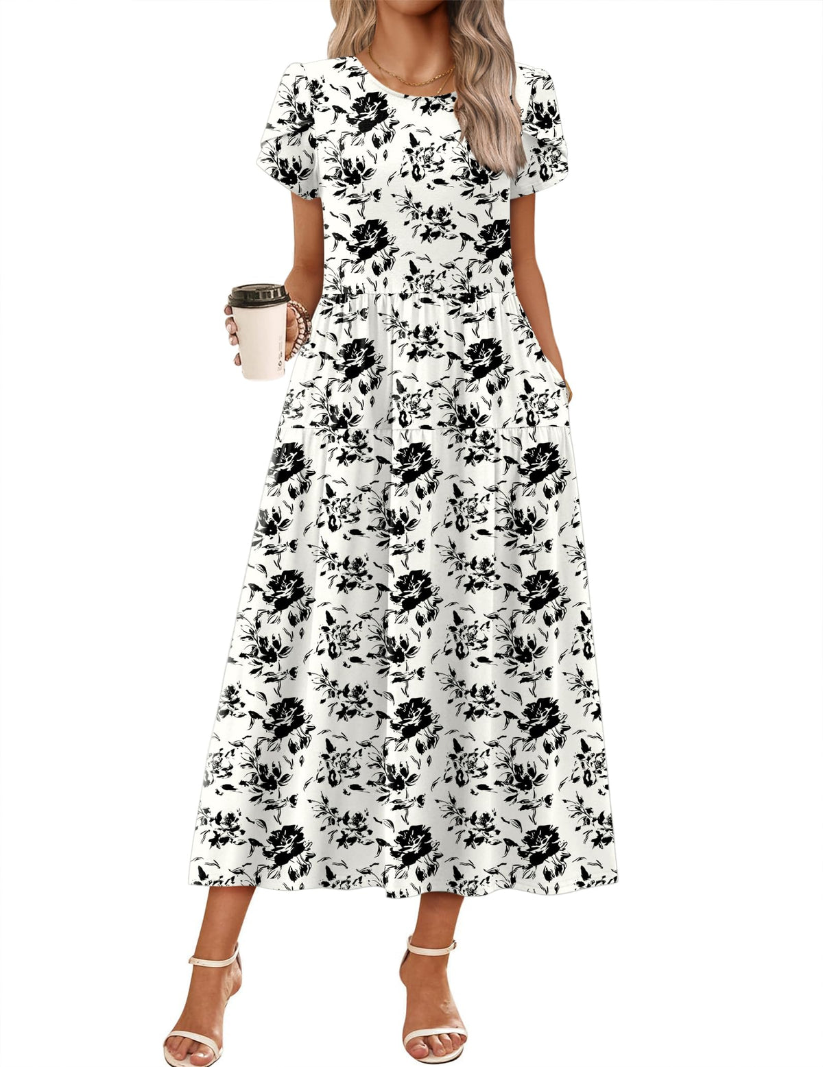 Zeagoo Summer Dresses for Women 2026 Maxi Bohemian Short Sleeve Long Dress