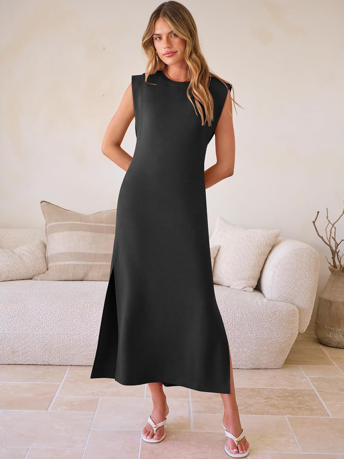 ANRABESS Womens Summer Maxi Dresses Wrinkle Free Sundress with Pockets