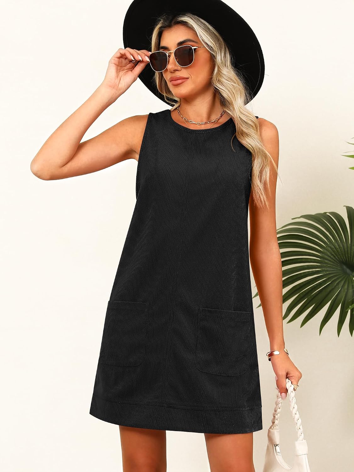 Caracilia Womens Corduroy Sleeveless Overall Mini Dress