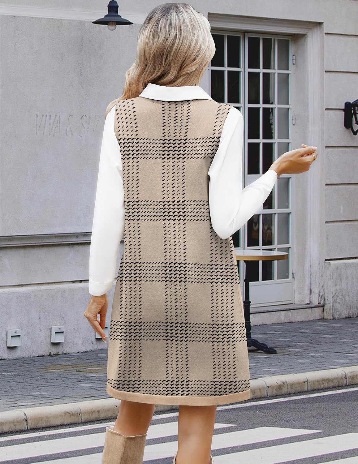 Zeagoo Women's Sweater Vest Dresses for Women 2026 V Neck Sleeveless Knit Pullover Sweater with Pockets Fall Winter Outfits
