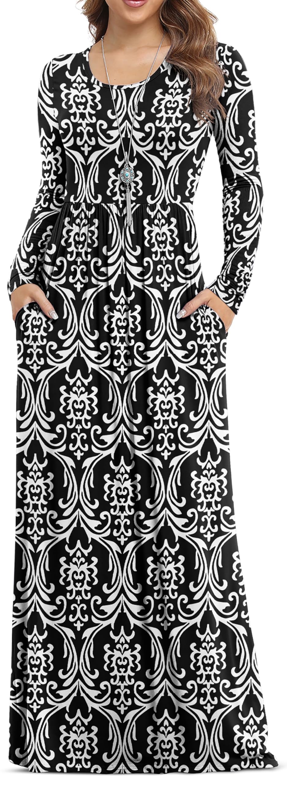 VIISHOW Women's Short Sleeve Loose Plain Maxi Dresses Casual Long Dresses with Pockets