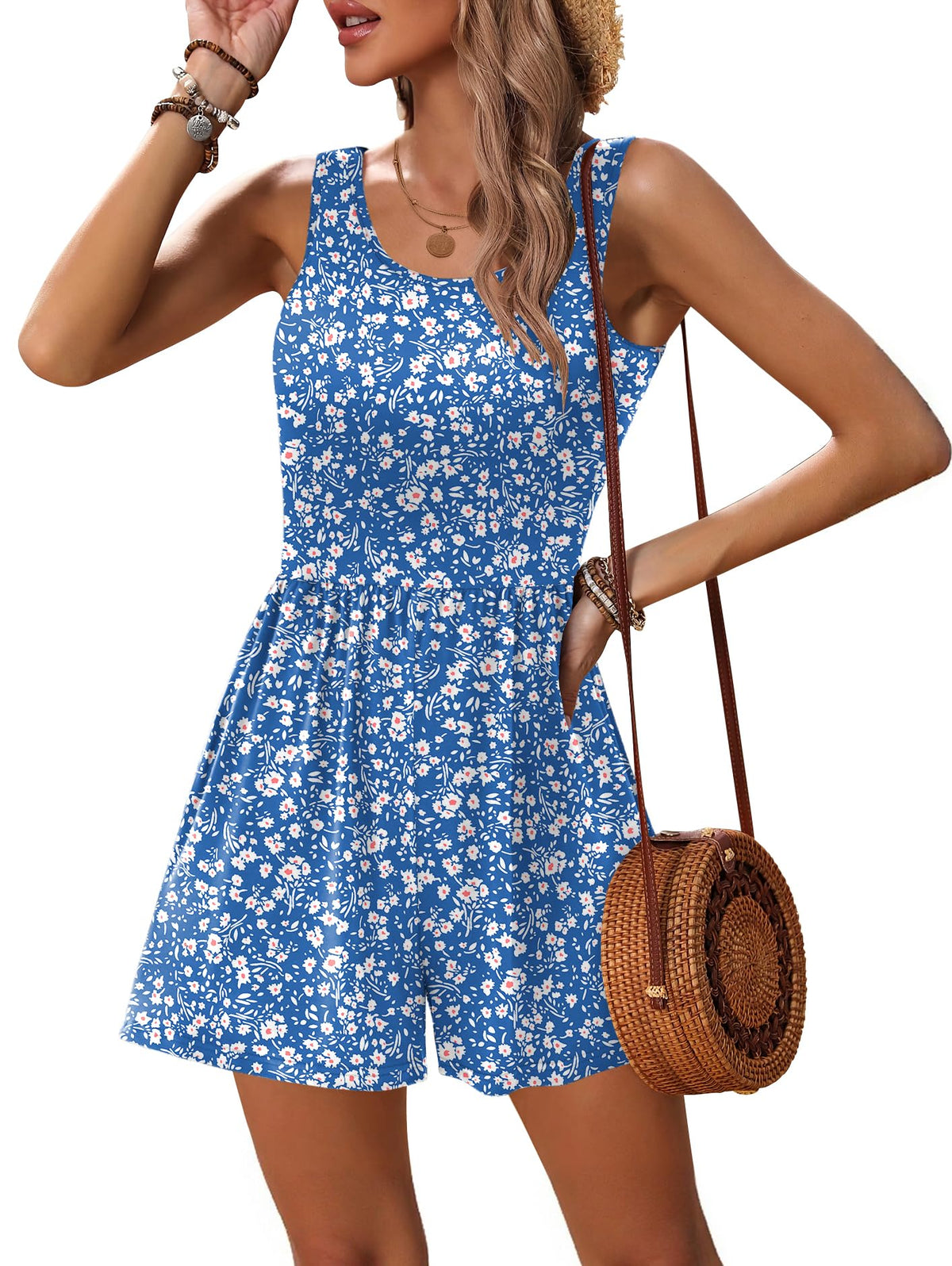 Rompers for Women Casual Summer Beach Short Jumpsuits Vacation Outfits