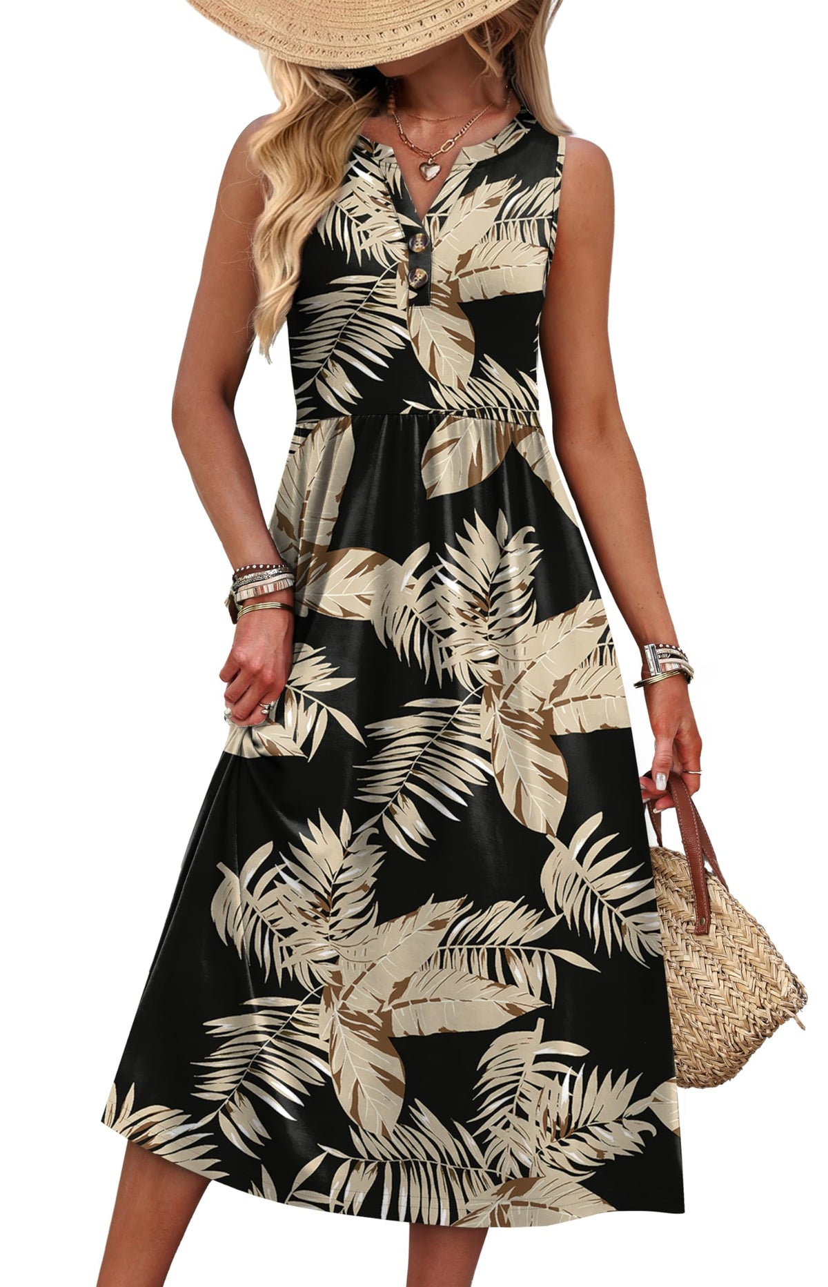 WIHOLL Women's Summer Dresses Maxi Dress Vacation Beach Sundresses 2026 with Pockets