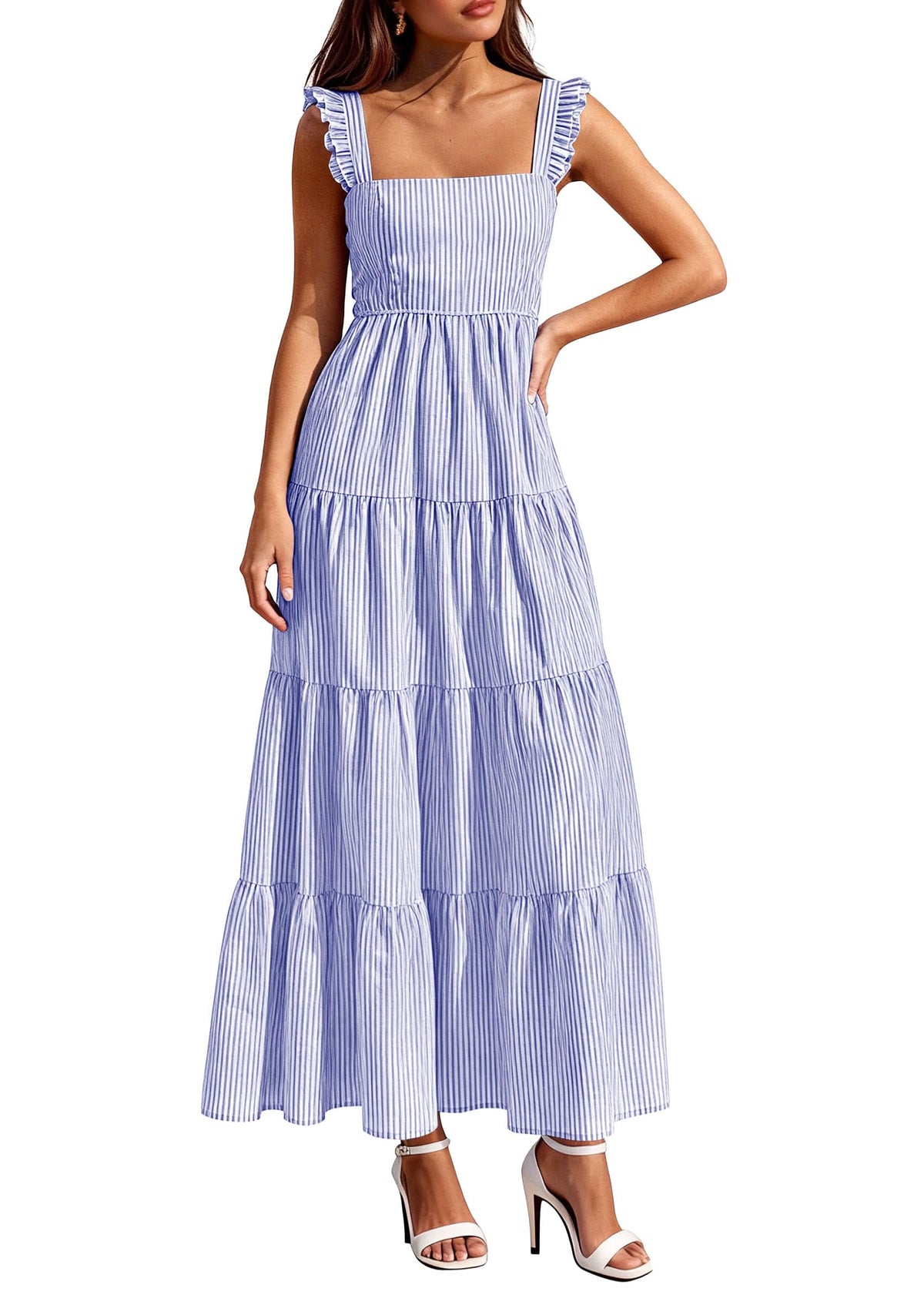 PRETTYGARDEN Women's Summer Striped Maxi Sun Dresses