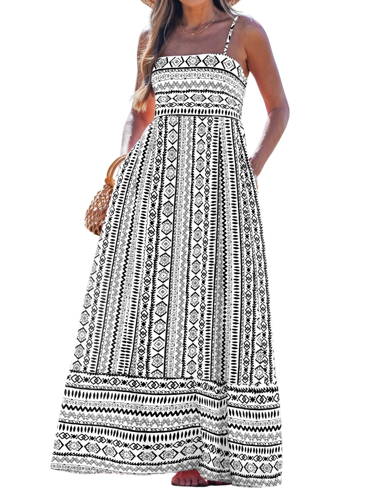 popvil Women Summer Maxi Dress 2026 Spaghetti Strap Long Beach Dress