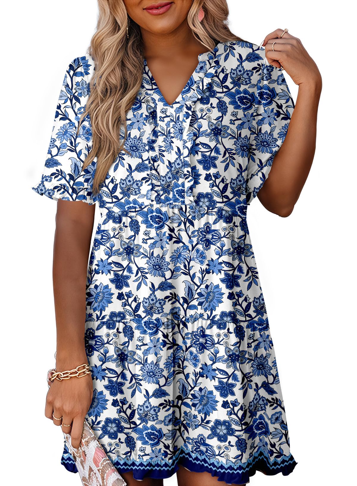 Dokotoo Womens A Line Babydoll Casual Summer Dresses with Pockets