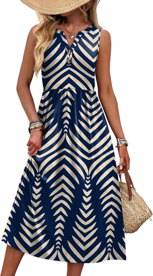 WIHOLL Women's Summer Dresses Maxi Dress Vacation Beach Sundresses 2026 with Pockets