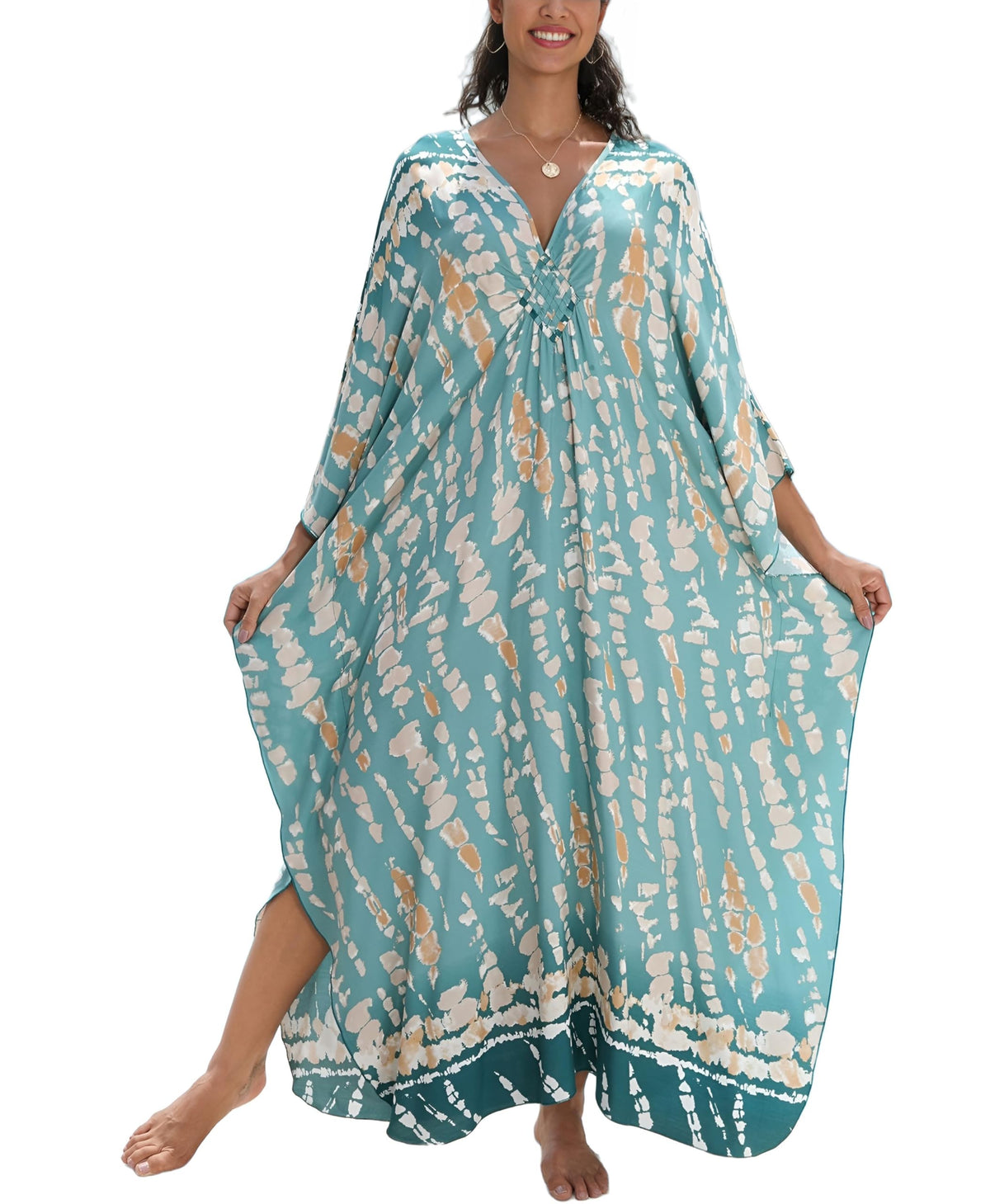 KEYLORTING Plus Size Kaftan Dress Women, African Moo Moo Print Caftan, Batwing Dress, Beach Cover Up for Party and Loungewear