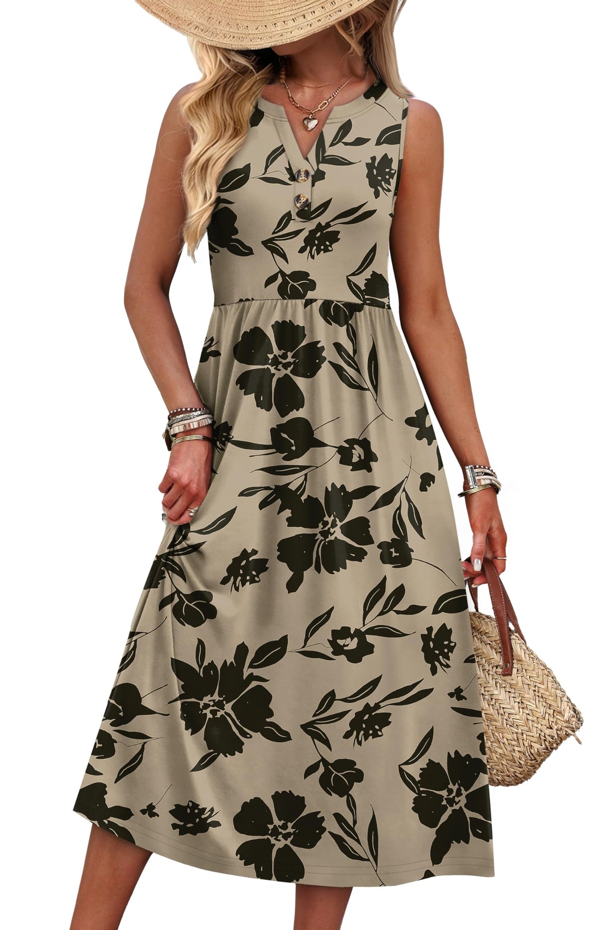WIHOLL Women's Summer Dresses Maxi Dress Vacation Beach Sundresses 2026 with Pockets