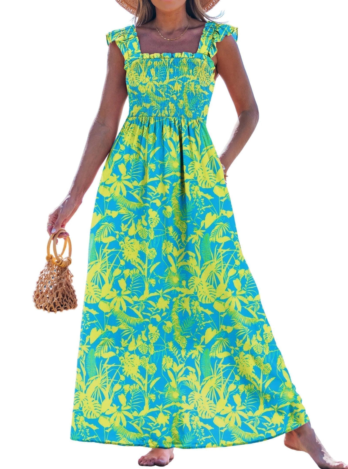 popvil Women Summer Maxi Dress 2026 Spaghetti Strap Long Beach Dress