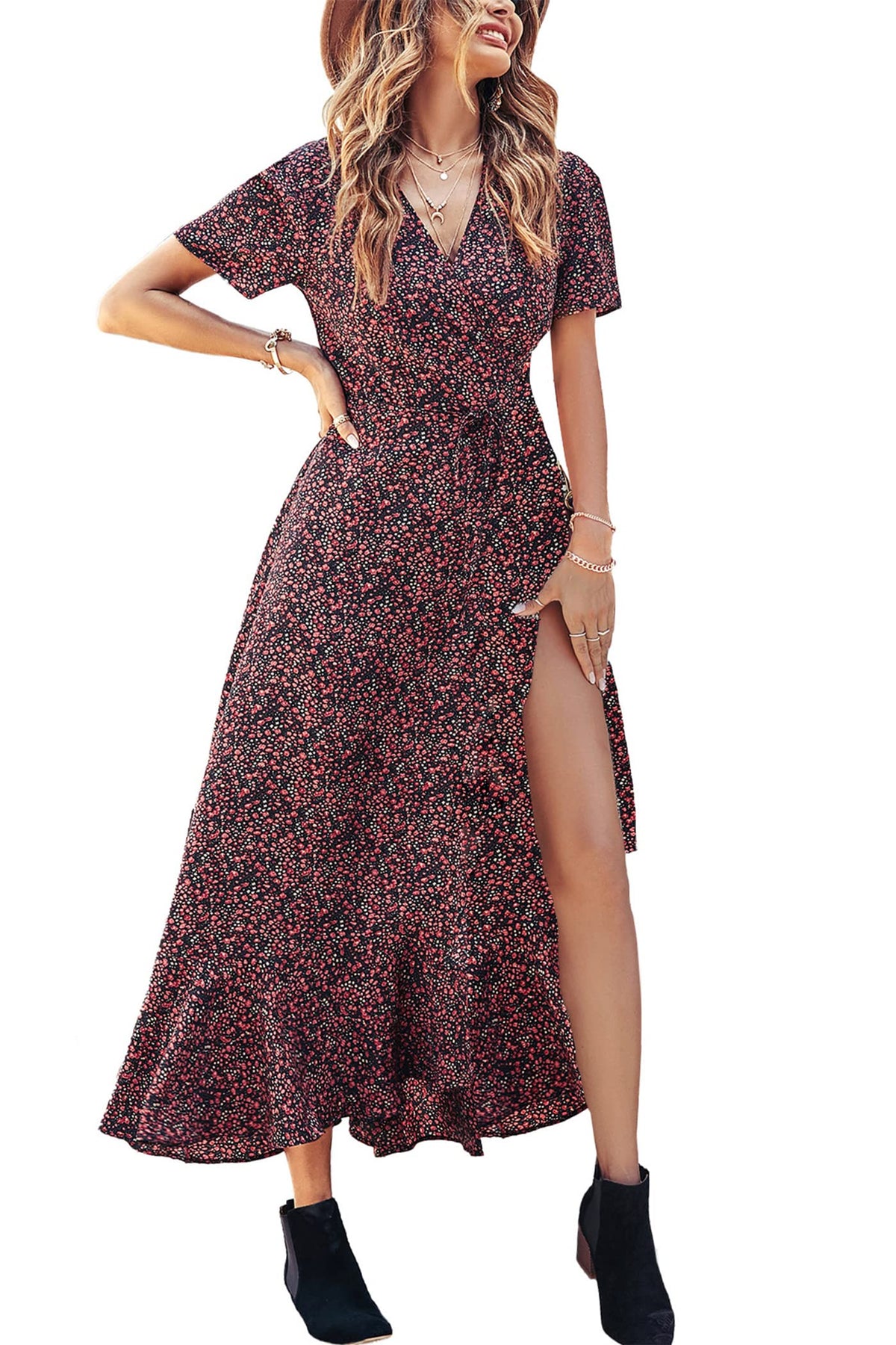 PRETTYGARDEN Women's Boho Floral Summer Maxi Dresses
