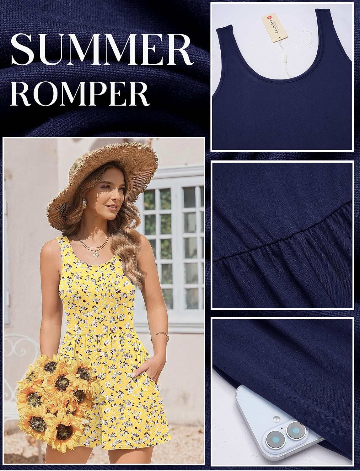 Rompers for Women Casual Summer Beach Short Jumpsuits Vacation Outfits