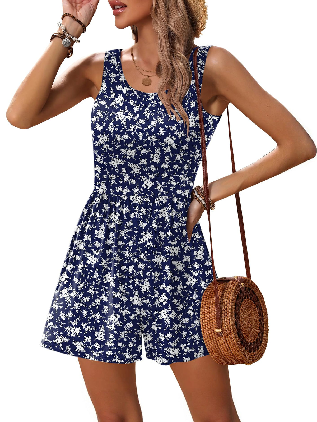 Rompers for Women Casual Summer Beach Short Jumpsuits Vacation Outfits