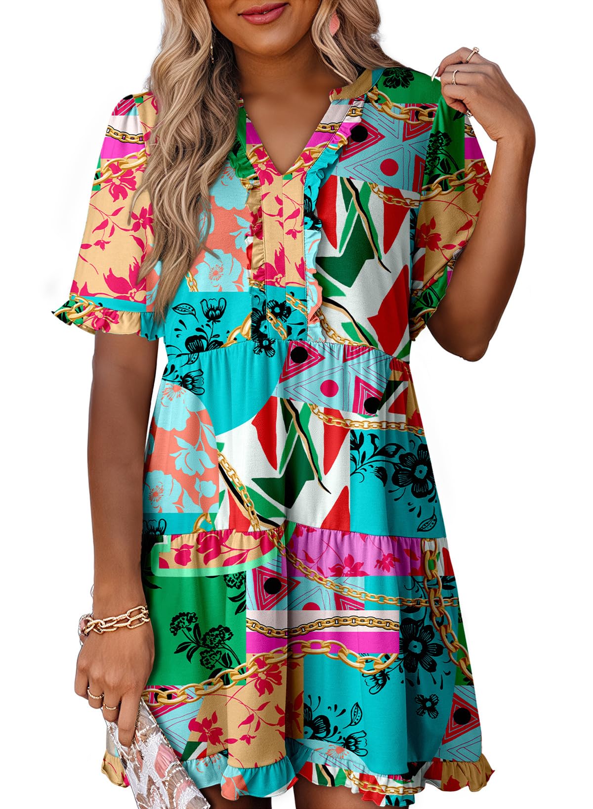 Dokotoo Womens A Line Babydoll Casual Summer Dresses with Pockets