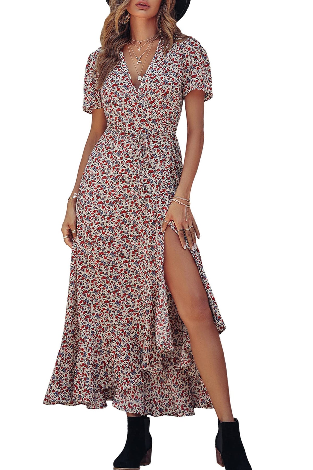 PRETTYGARDEN Women's Boho Floral Summer Maxi Dresses