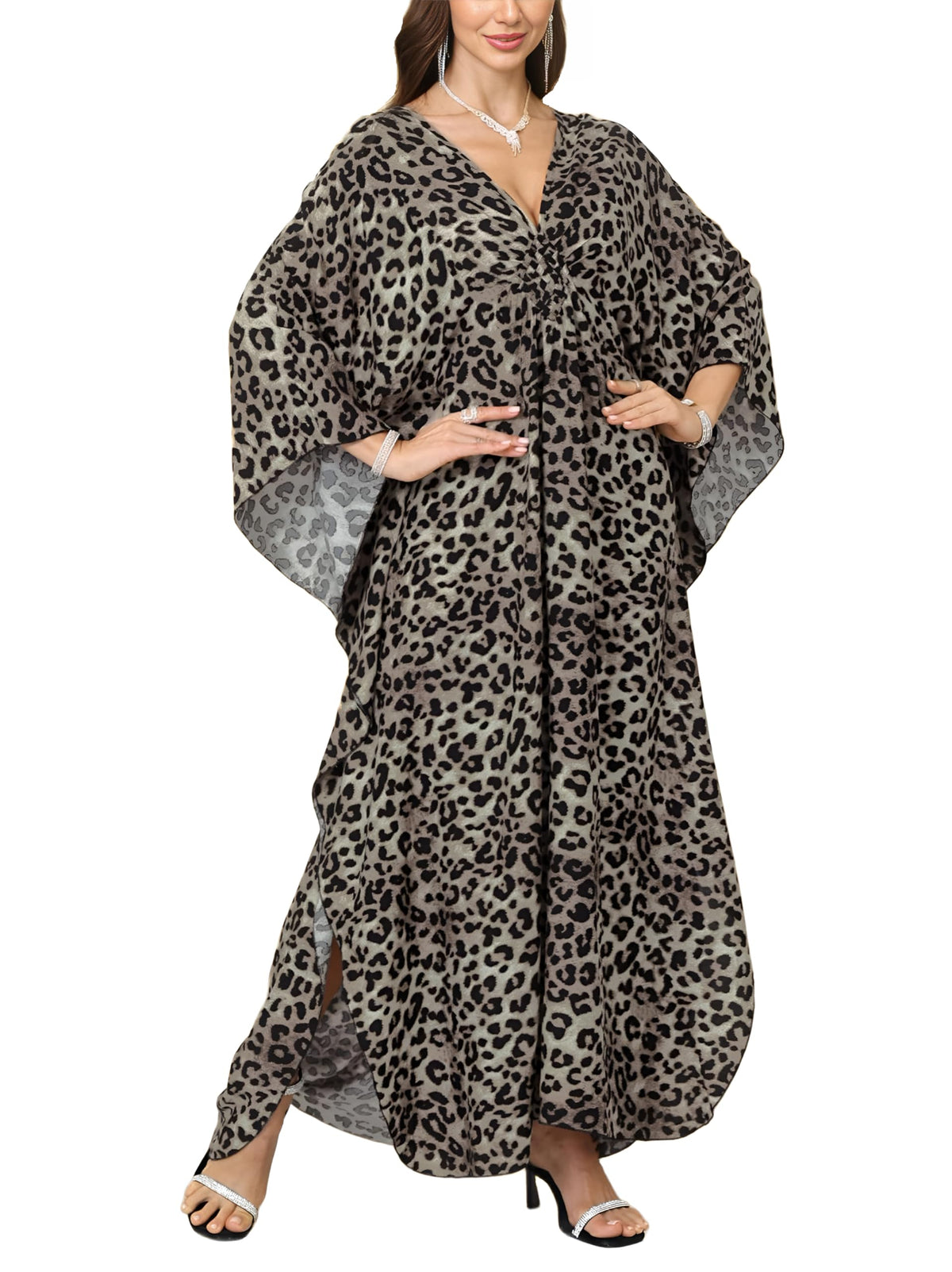 KEYLORTING Plus Size Kaftan Dress Women, African Moo Moo Print Caftan, Batwing Dress, Beach Cover Up for Party and Loungewear