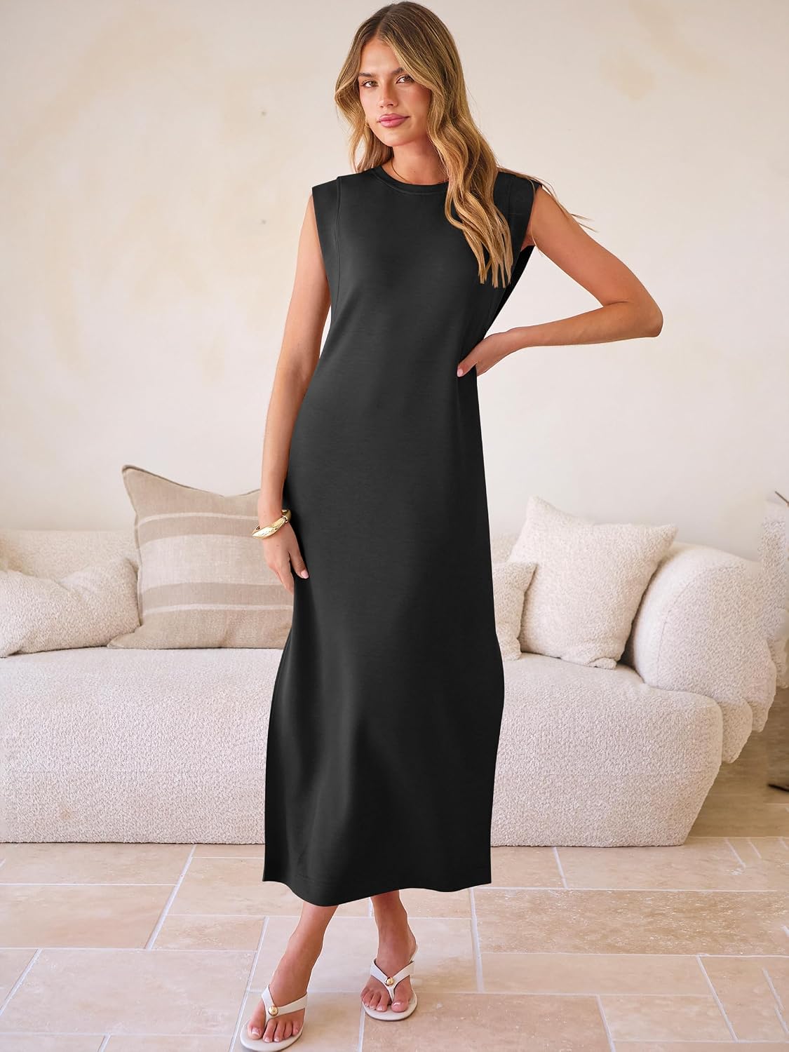 ANRABESS Womens Summer Maxi Dresses Wrinkle Free Sundress with Pockets