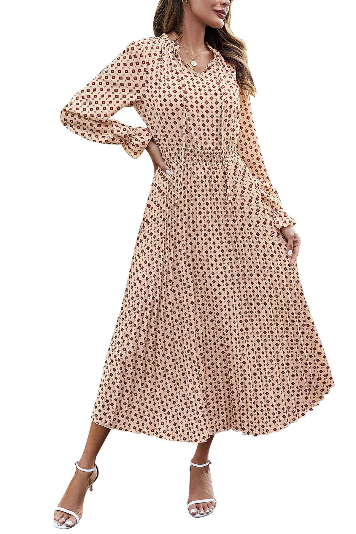 PRETTYGARDEN Women's Fall Midi Wedding Guest Dress
