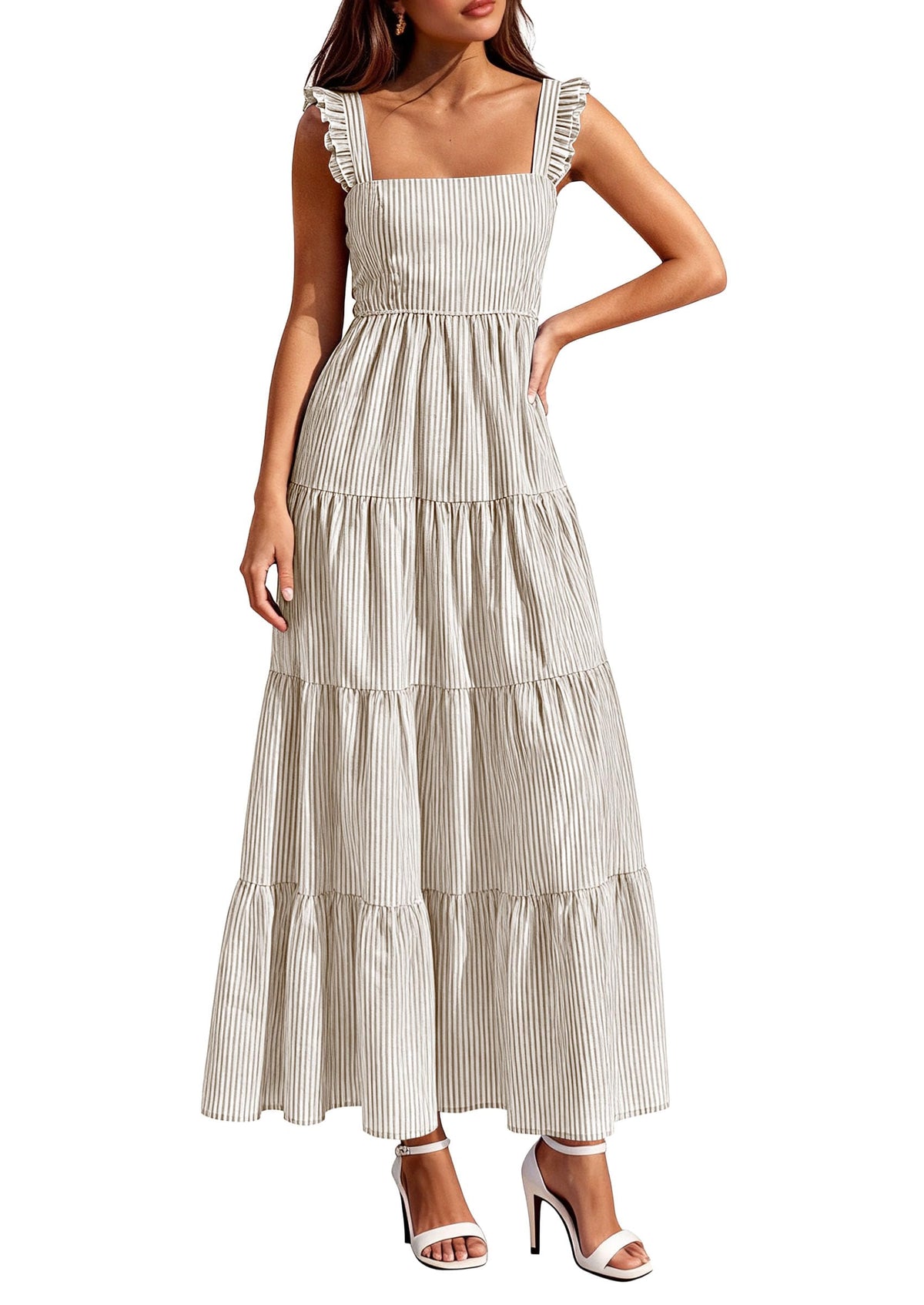PRETTYGARDEN Women's Summer Striped Maxi Sun Dresses