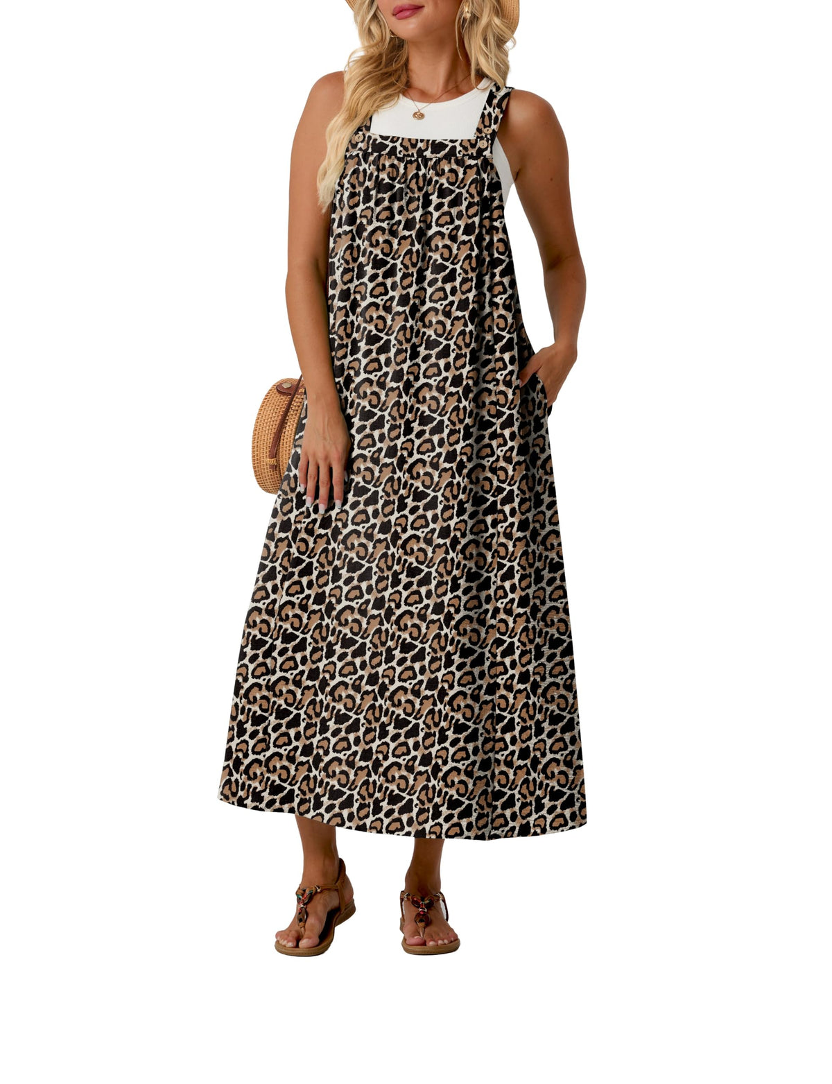 Lepunuo Overall Dress for Women Summer Adjustable Casual Cover Up