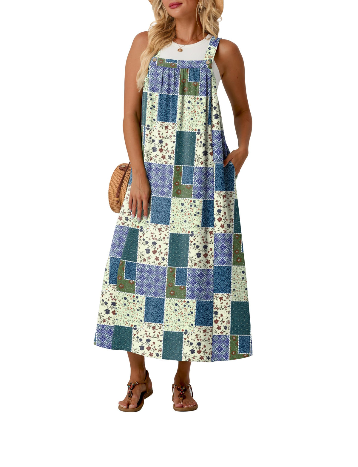 Lepunuo Overall Dress for Women Summer Adjustable Casual Cover Up