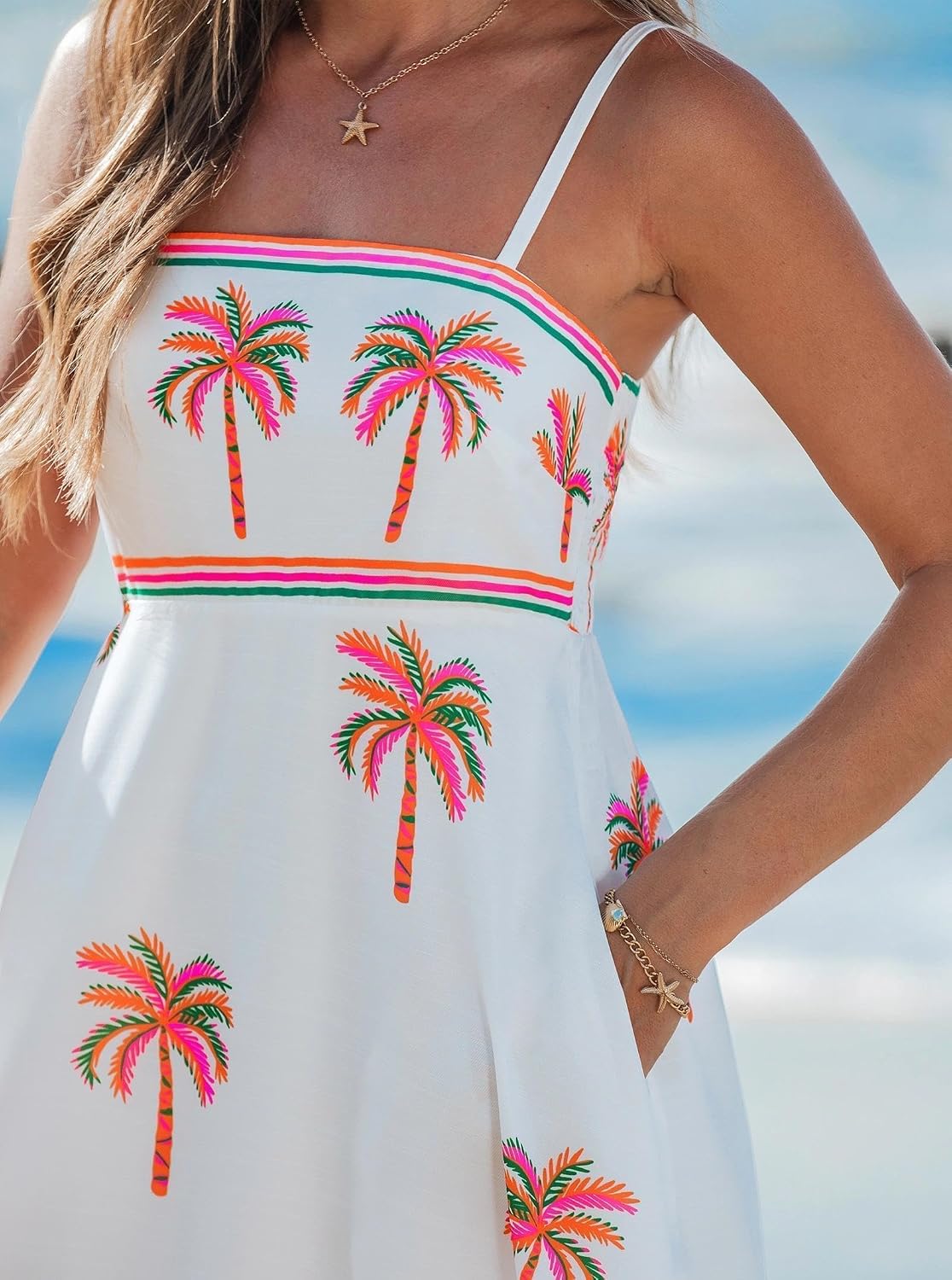 popvil Women Summer Maxi Dress 2026 Spaghetti Strap Long Beach Dress