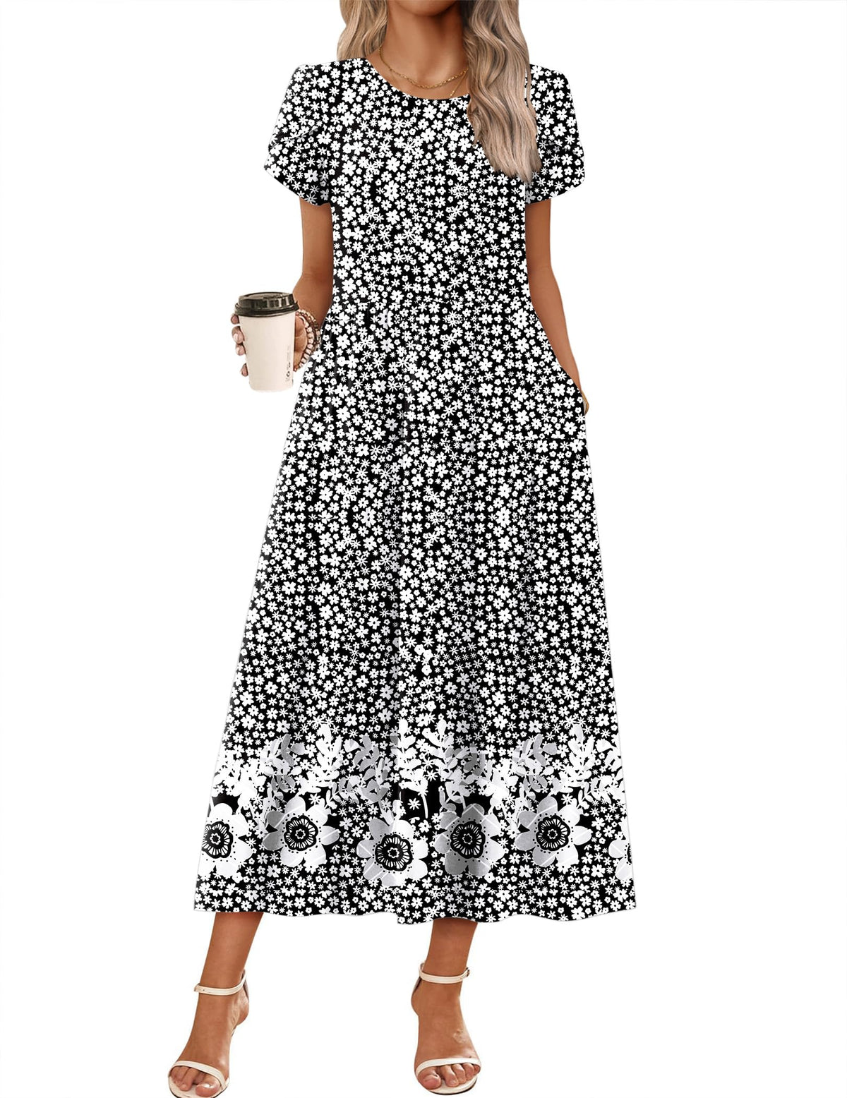 Zeagoo Summer Dresses for Women 2026 Maxi Bohemian Short Sleeve Long Dress