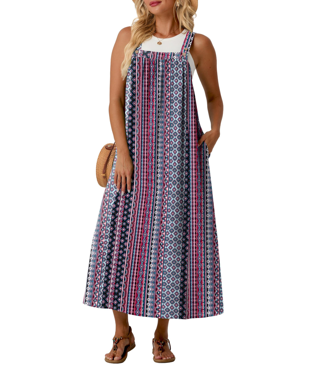 Lepunuo Overall Dress for Women Summer Adjustable Casual Cover Up
