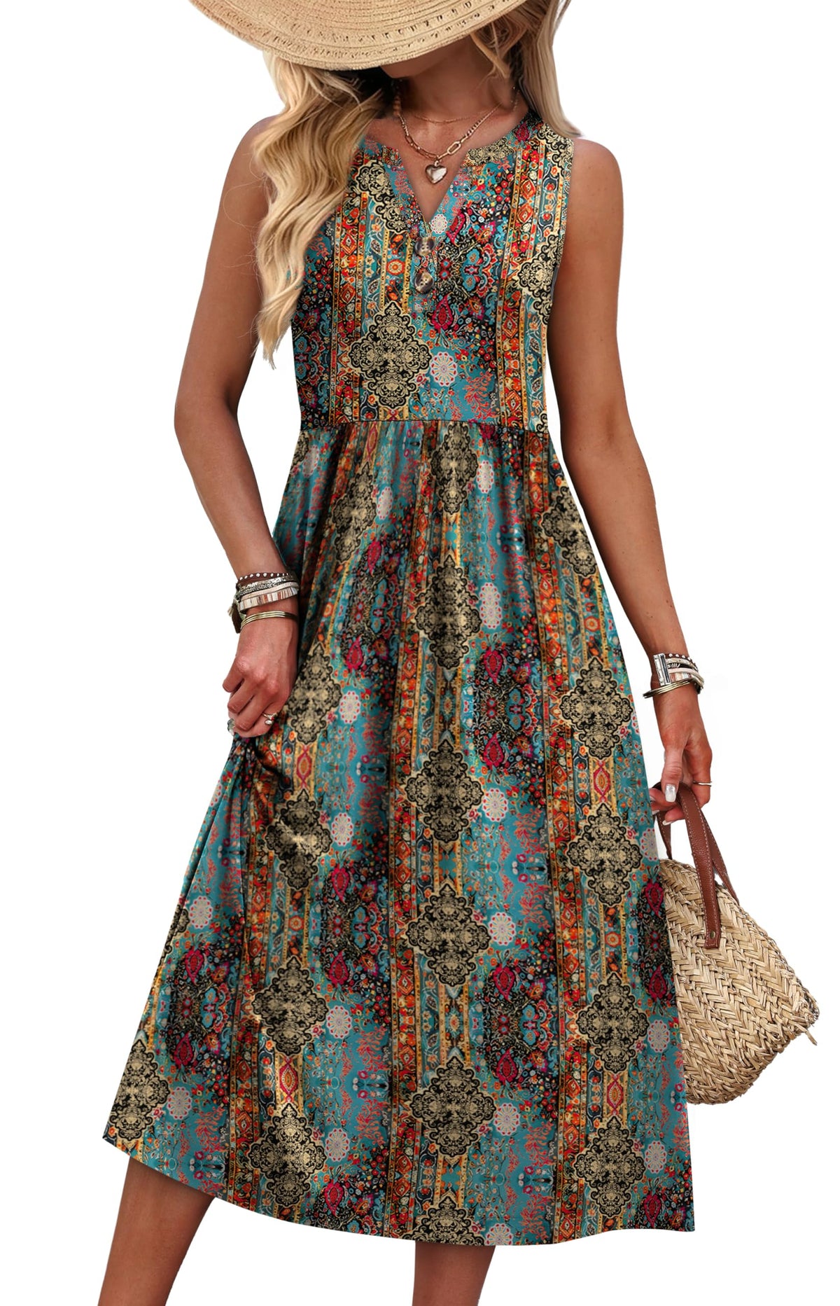 WIHOLL Women's Summer Dresses Maxi Dress Vacation Beach Sundresses 2026 with Pockets