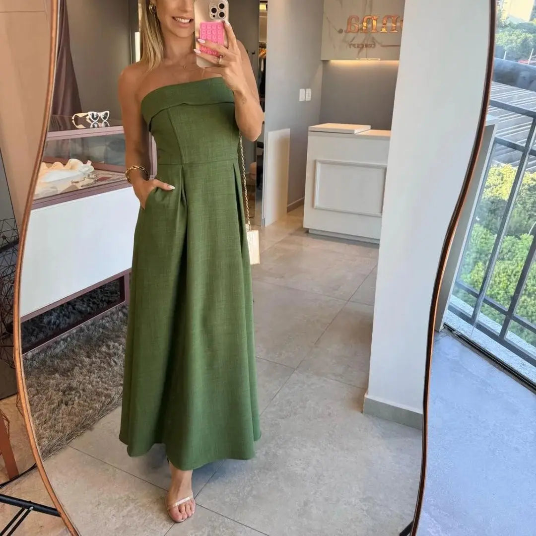 Women's Strapless Midi Dress