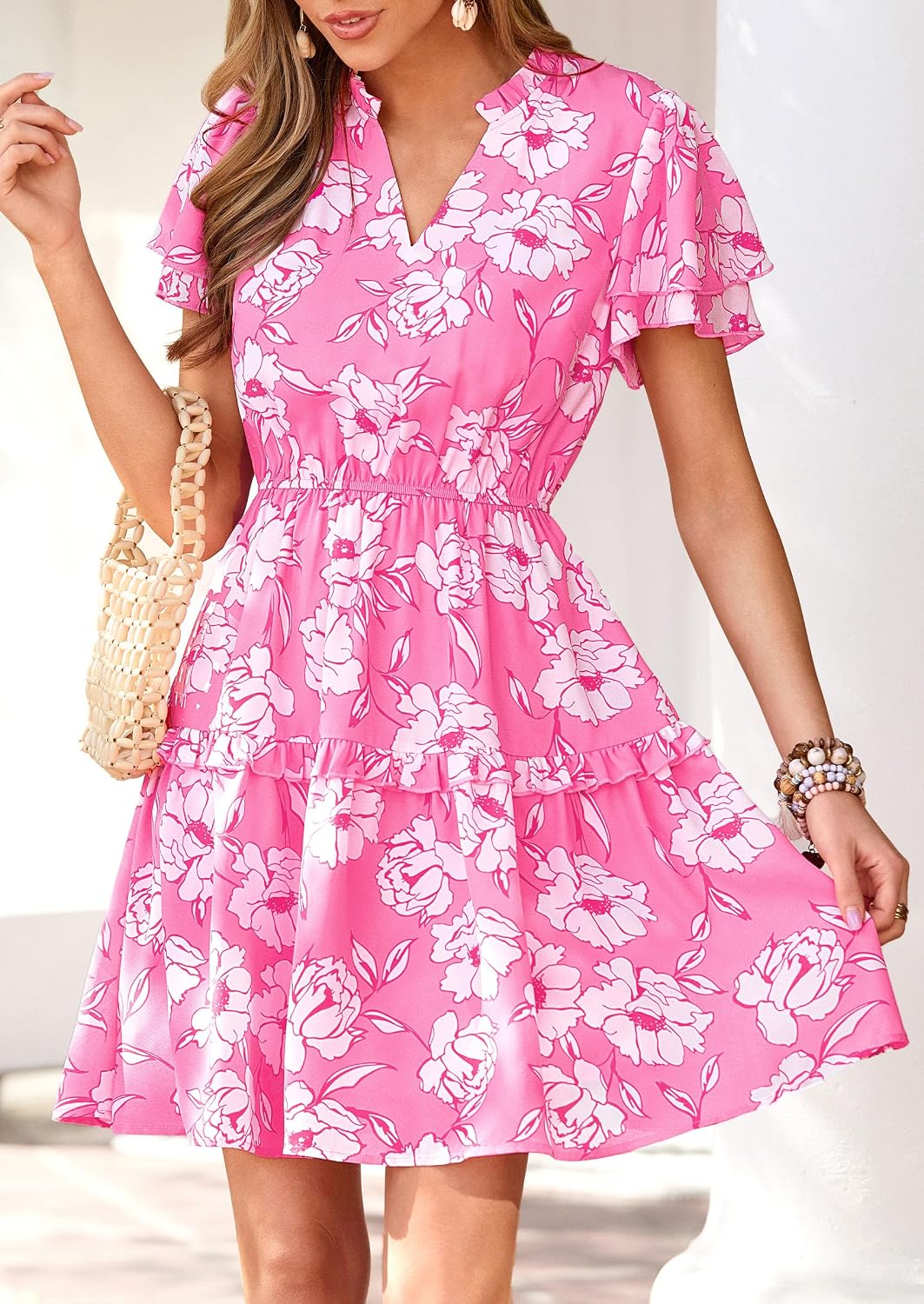 PRETTYGARDEN Womens Summer Floral Beach Dresses