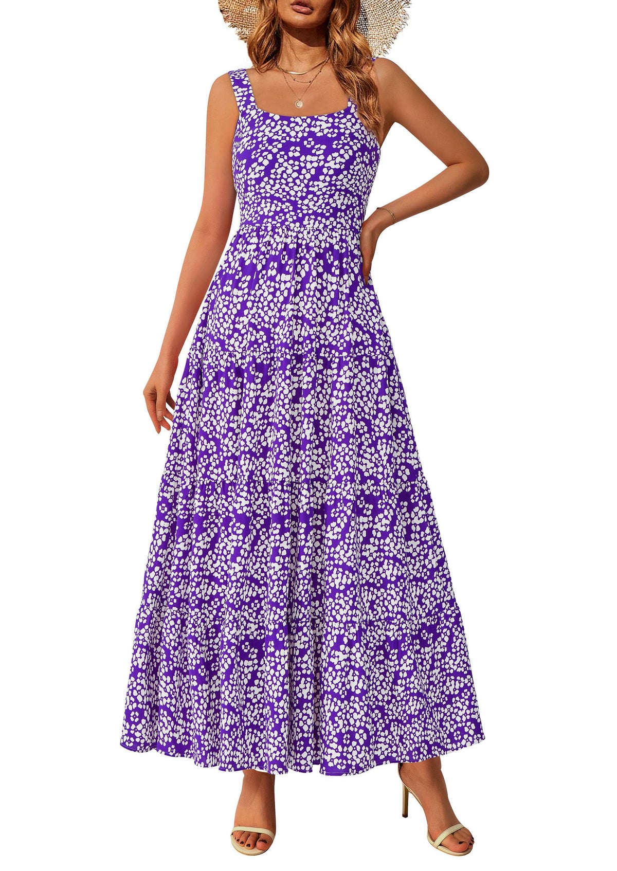 PRETTYGARDEN Womens 2026 Summer Dresses Fashion Clothing Floral Maxi Dress Ruffle Long Flowy Boho Beach Vacation Sundresses