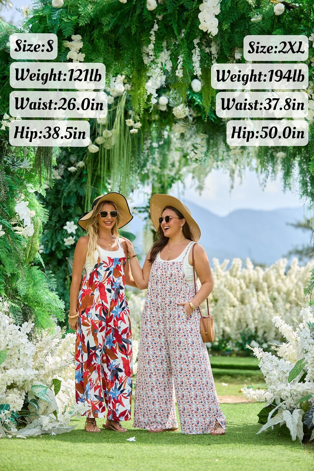 Lepunuo Womens Casual Loose Jumpsuits Summer Boho Wide Leg Rompers Sleeveless Overalls with Pockets