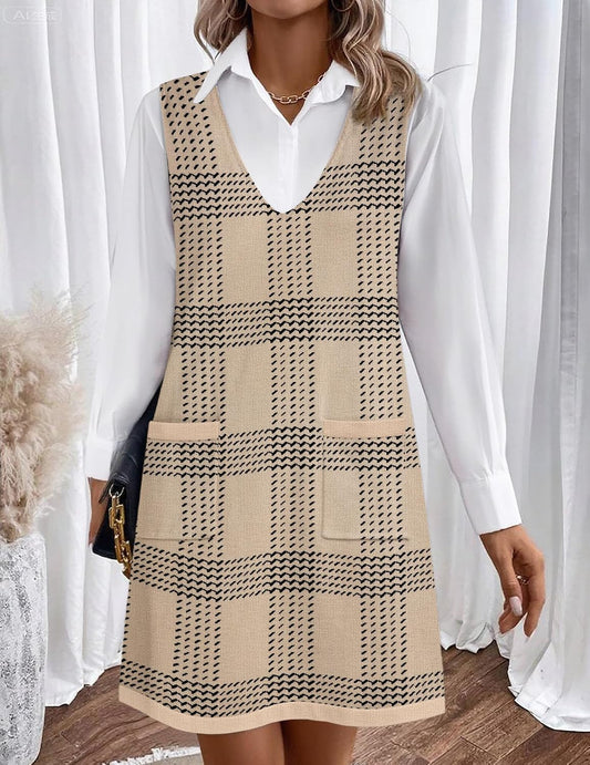 Zeagoo Women's Sweater Vest Dresses for Women 2026 V Neck Sleeveless Knit Pullover Sweater with Pockets Fall Winter Outfits