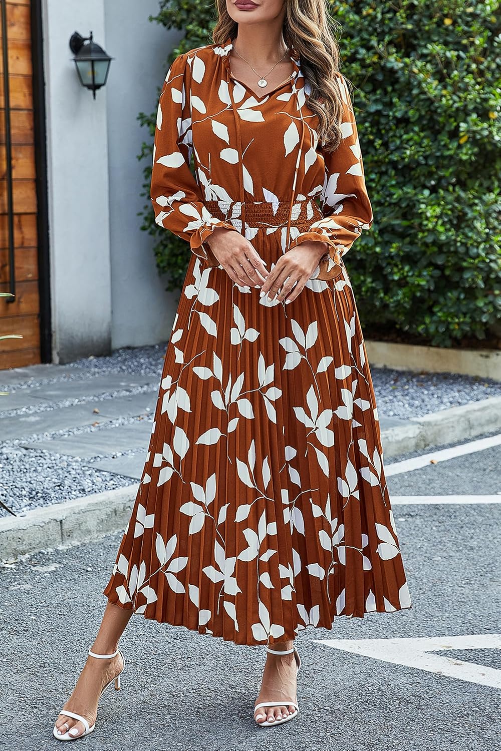 PRETTYGARDEN Women's Fall Midi Wedding Guest Dress