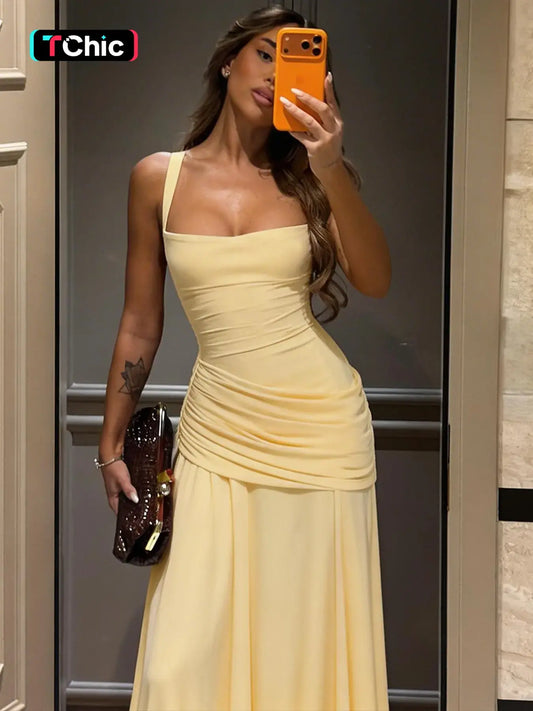 Women's, Solid Color Tie-back Sleeveless Bodycon Slip Dress, Criss Cross Straps Back Lace-up Ruched Slim Fit Maxi Dress Minimalist, Party Club Date Evening Formal Gown Casual Long Dresses For Ladies All Seasons Fashion Wear