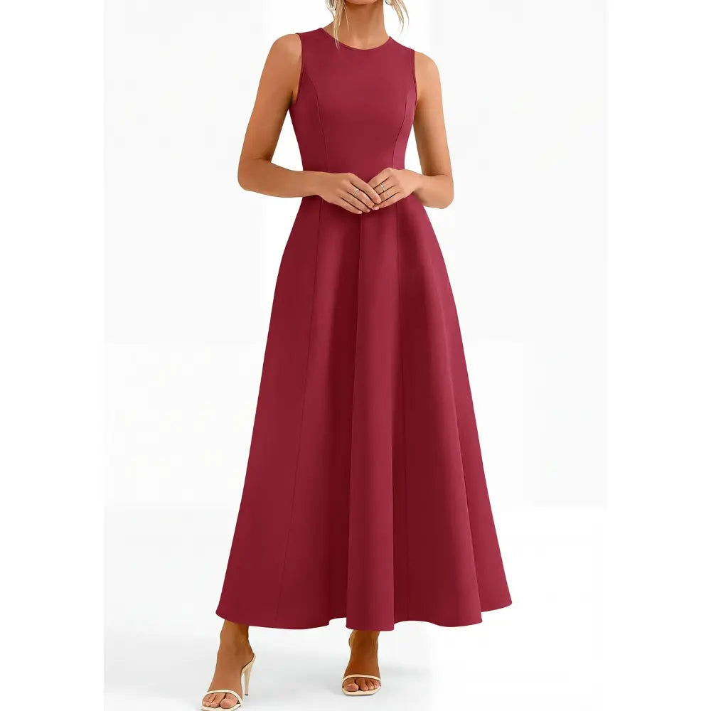 PrettyGarden Women's Maxi Dress Summer Wedding Guest Spring A Line Long Tank Flowy Modest Sleeveless Cocktail Dresses-[Valentine's Gift]